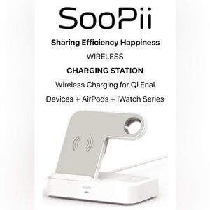 Soopii 3 in 1 wireless charging station. Charge your phone, AirPods and iWatch